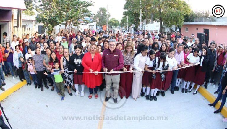 Benefician Con pavimentación a Escuelas Secundaria Técnica 63 en la Zona Miramar de Altamira