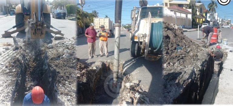 COMAPA SUR atiende 2 hundimientos de calle en Ciudad Madero