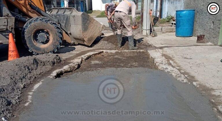 Repone COMAPA Altamira pavimento en colonias y fraccionamientos