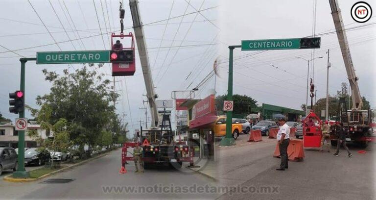 Realiza la Dirección de Tránsito de Madero mantenimiento en semáforos