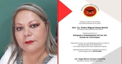 Nombraran a Oyuki Zulay Sánchez Lara delegada de CATEM en el Sur de Tamaulipas